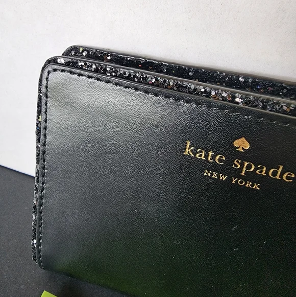 ✨️NWT✨️ Kate Spade Glitter Seton Drive Tellie Black Compact Bifold Wallet, 2018 - Picture 3 of 9